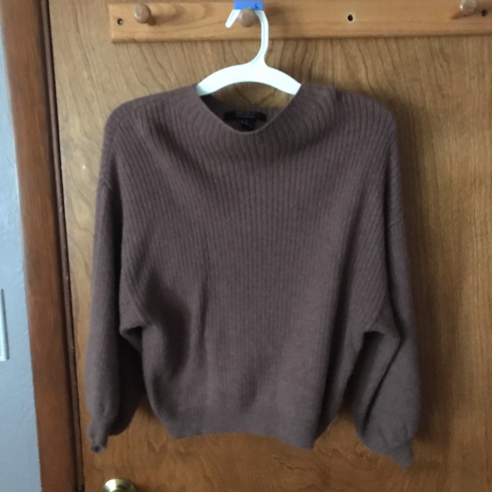 Womens Ribbed Cropped Sweater
